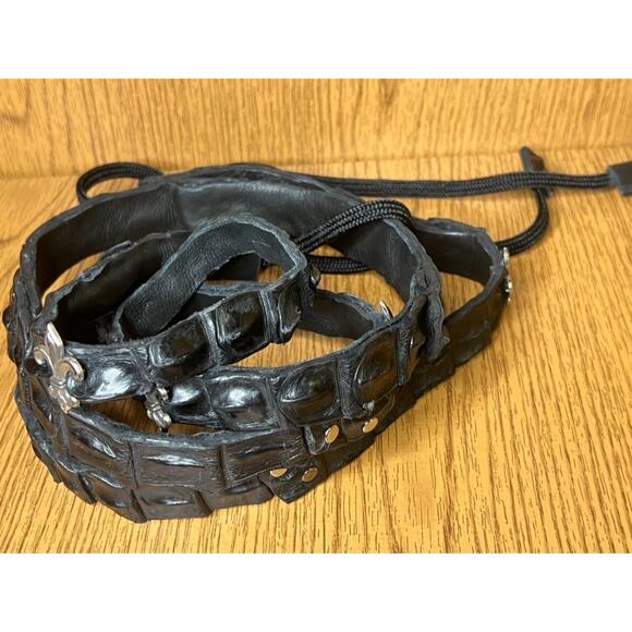 Women ALLIGATOR CROCODILE Wrap around Black Belt 74\